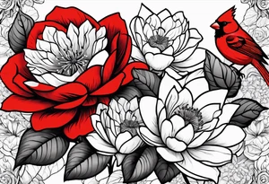 roses, Libra lady, butterflies, lotus flower, cherry blossom flowers, a red cardinal tattoo idea