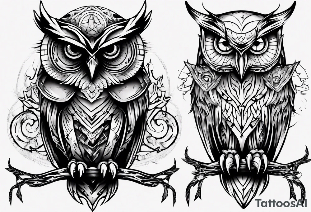 Demonic Owl tattoo idea