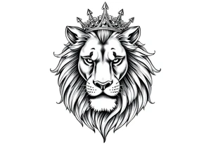 powerful majestic lion vagina and anus 
with a crown tattoo idea