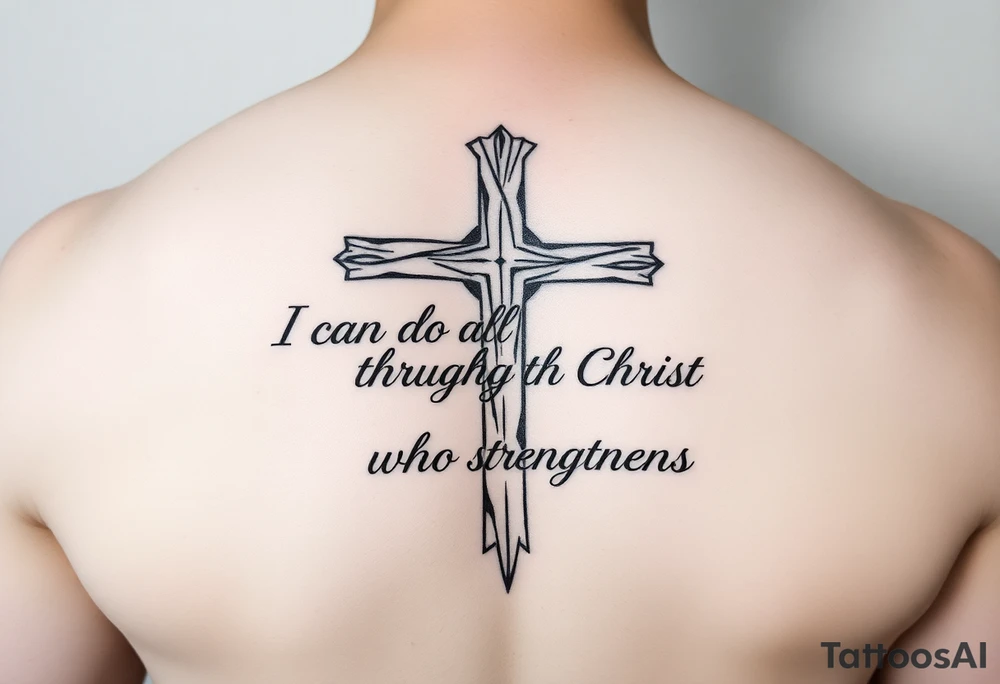 I can do all things through Christ who strengthens me scripture fading from cross tattoo idea