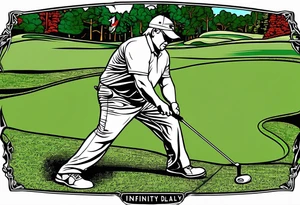 Golfer John Daly wearing the Infinity Gauntlet on one hand and holding a putter on the other hand on the 18th hole of the Masters. tattoo idea