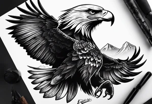 Eagle dark inked tattoo idea