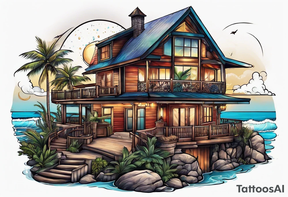Beach house tattoo idea