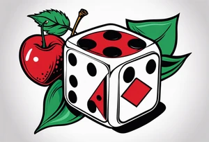 lukie with dice and cherry tattoo idea