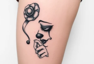 Sad female clown tattoo idea