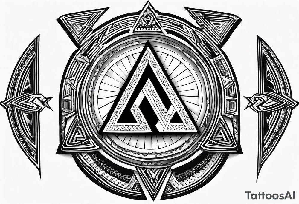 Valhalla shield sword valknut tattoo idea