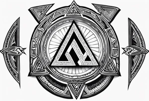 Valhalla shield sword valknut tattoo idea