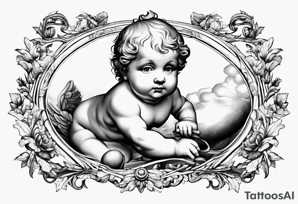 putto, no background tattoo idea