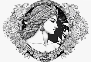 greek mythology small back tattoo idea