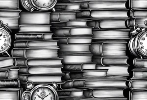 Stack of books with reference to time tattoo idea