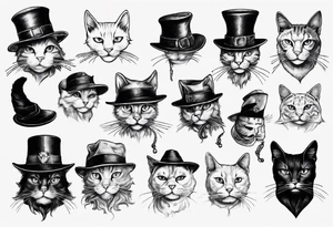 cat with a hat tattoo idea