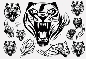 A black puma looking vicious tattoo idea