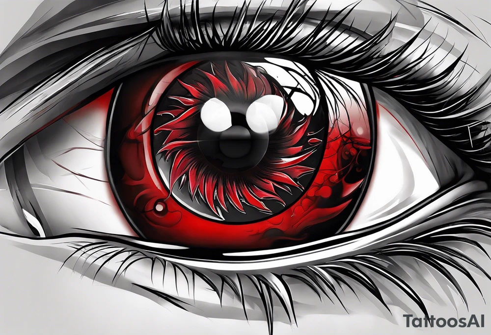 Alucard's bleeding tearly eye tattoo in Hellsing tattoo idea