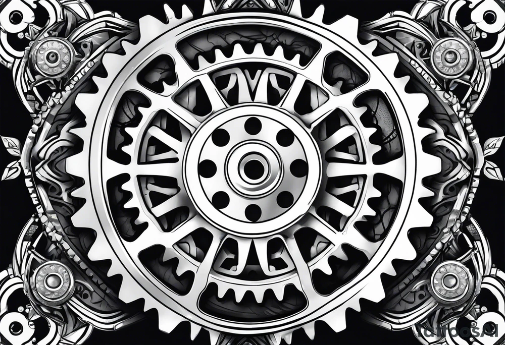 sprocket with chain from a motorbike rear tattoo idea