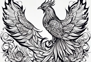 Phoenix flower tattoo idea