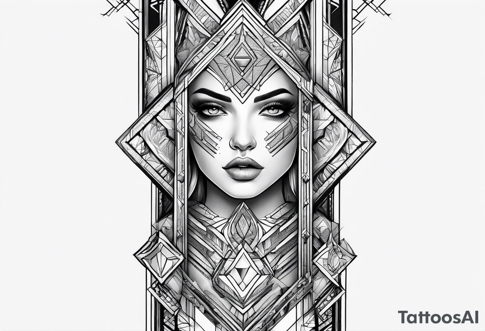 Forearm futuristic design tattoo idea