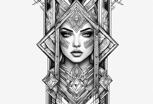 Forearm futuristic design tattoo idea