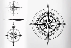Tattoo along spine Compass 
Long north and south lines tattoo idea