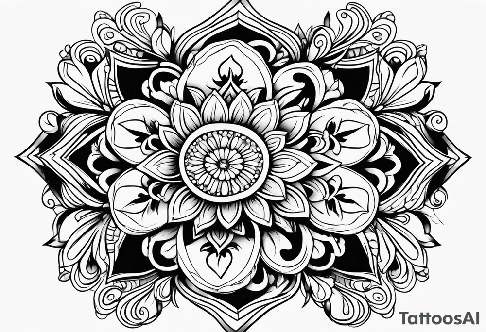 israel town flower swirl vector tattoo idea