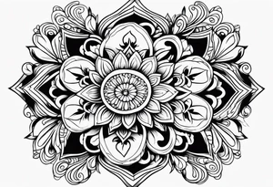 israel town flower swirl vector tattoo idea