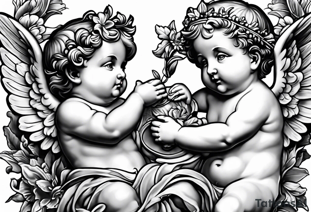 putti without wings tattoo idea