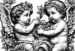 putti without wings tattoo idea