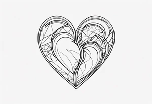 simple broken heart fine 
line tattoo idea