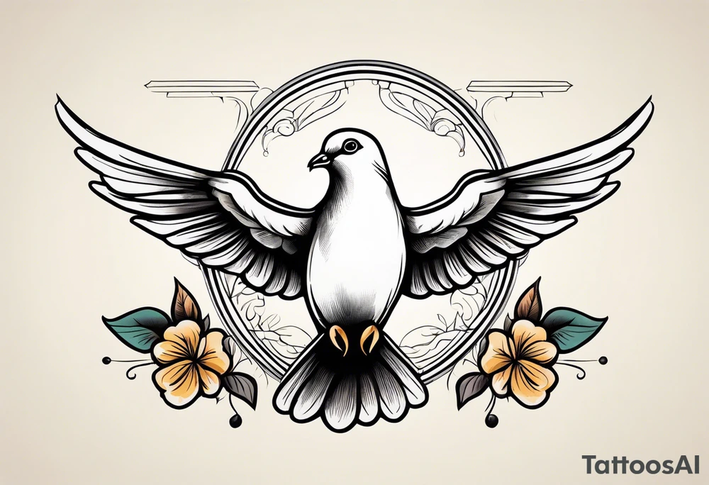 vintage dove traditional tattoo tattoo idea