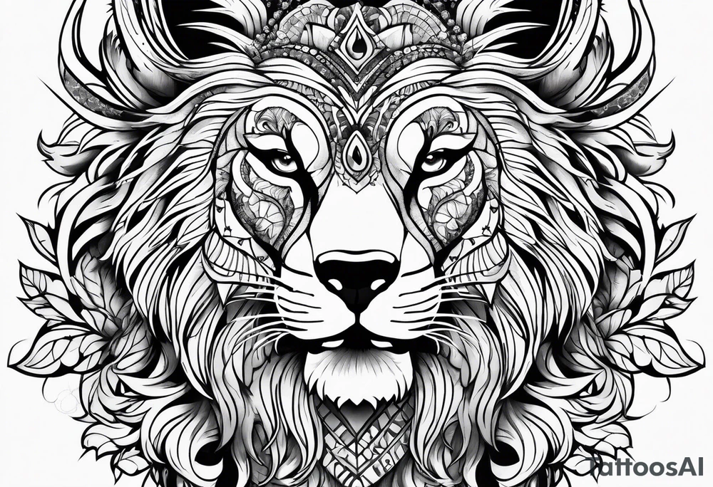 lobo e floresta tattoo idea