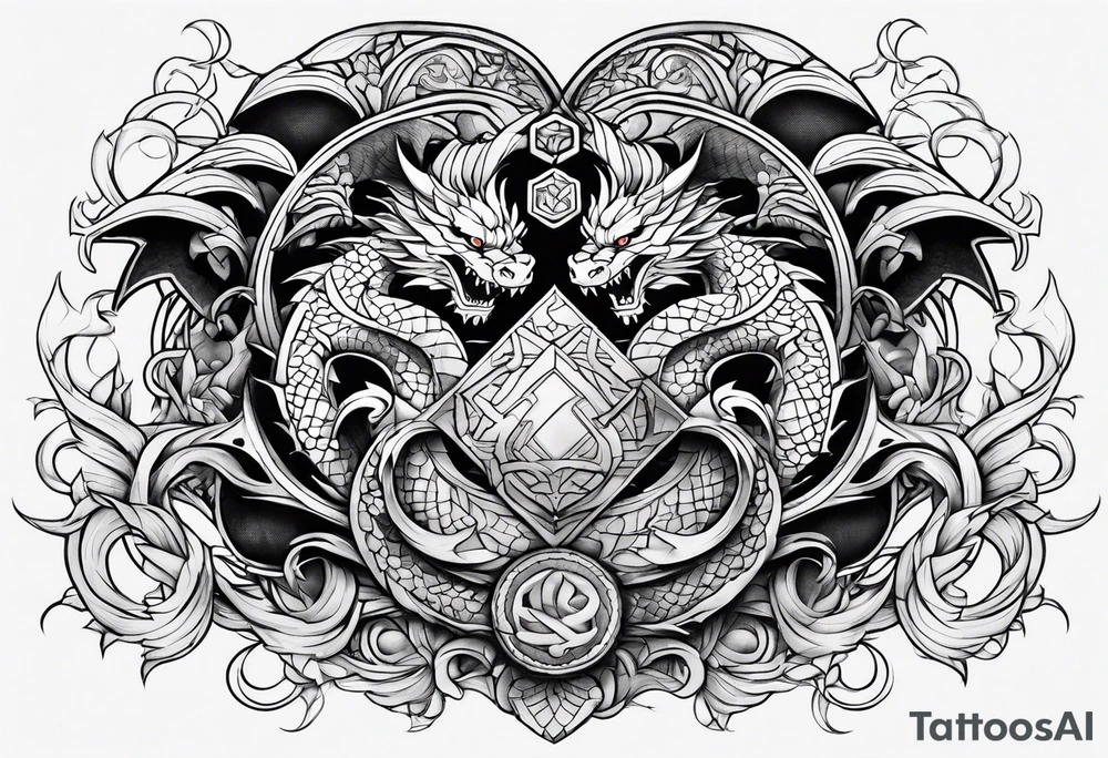roaring dragons tattoo idea