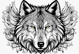Wolf face tattoo idea