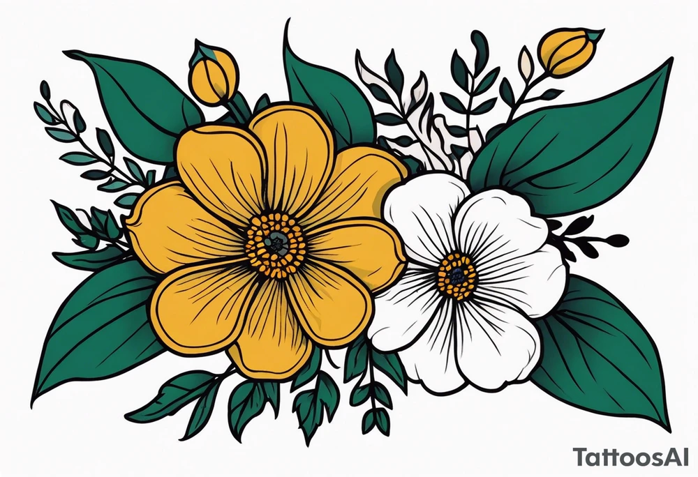 Traditional flower tattoo idea