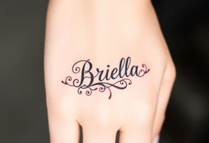 "Briella" in old English style tattoo idea