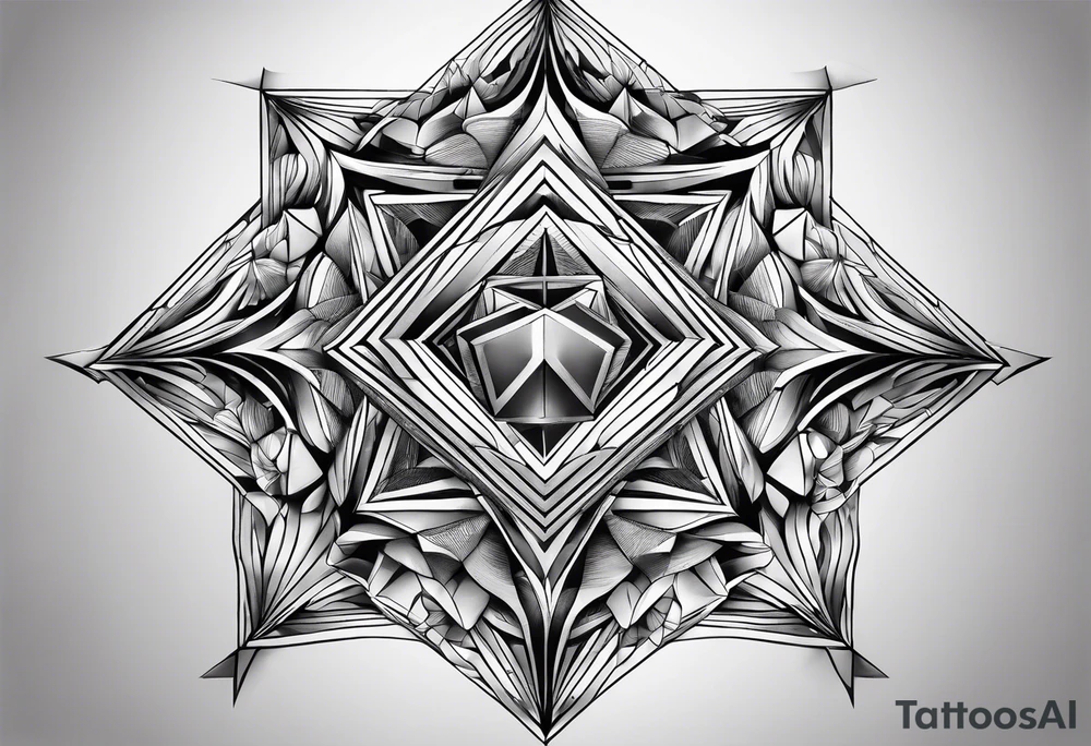 6 sided 3D geometry tattoo idea