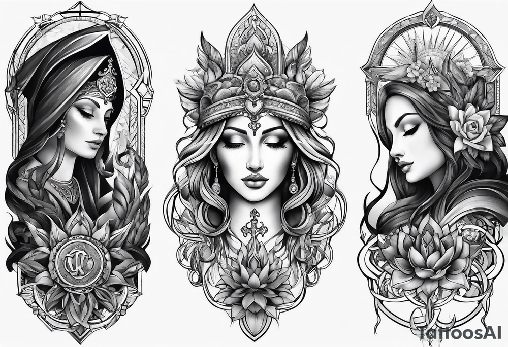 Religious faith mercy tattoo idea