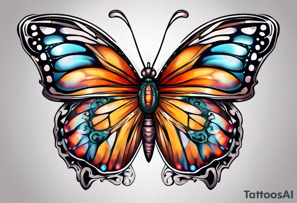 animal butterfly , flower tattoo idea