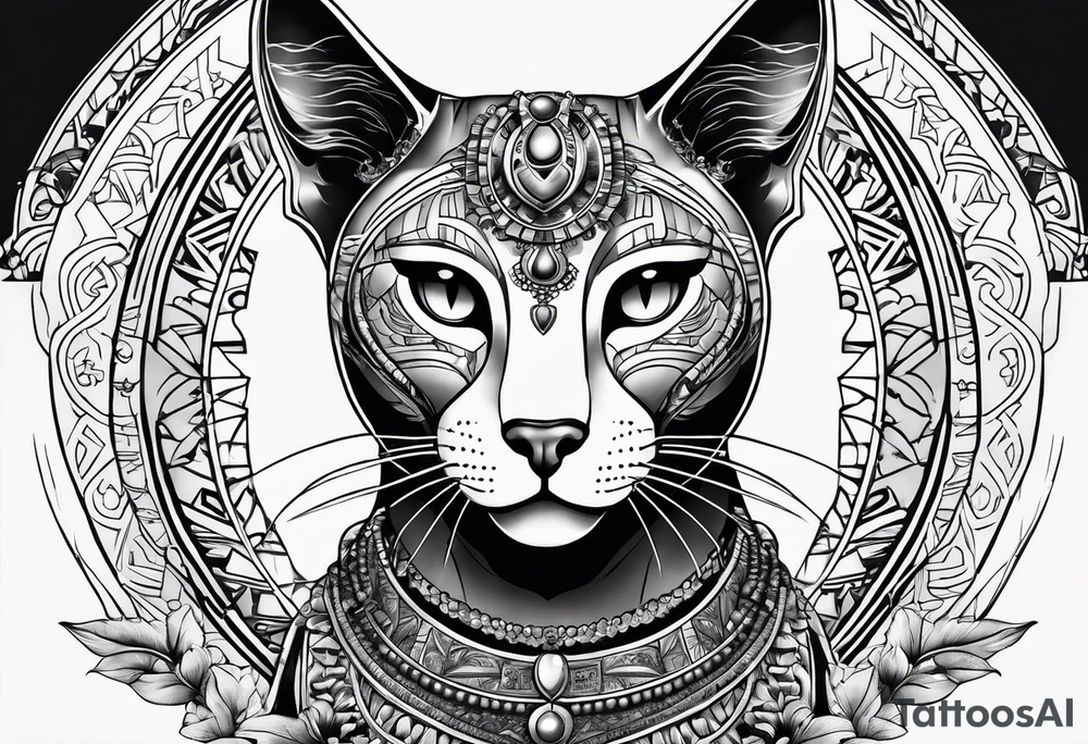 Bastet goddess walking tattoo idea