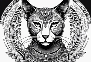 Bastet goddess walking tattoo idea