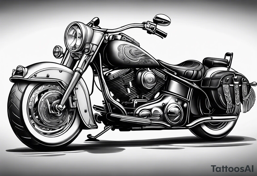 Native american Motorcycle Gun tattoo idea