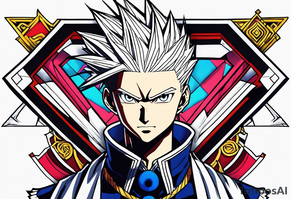 hunter x hunter anime in the chest area tattoo idea