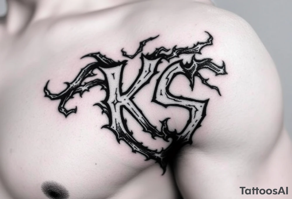 Tatuaje de Hongo que tenga escritas las letras "KS" tattoo idea