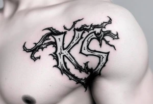 Tatuaje de Hongo que tenga escritas las letras "KS" tattoo idea