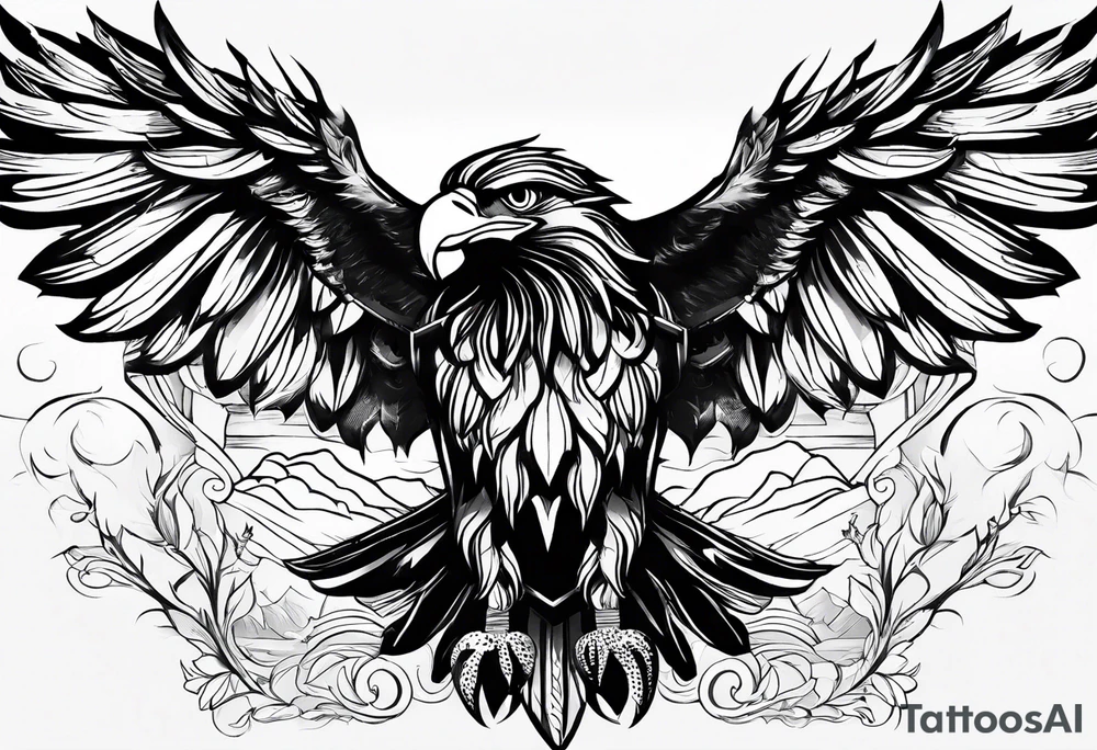 Jesus, looking at me (I am an eagle) and the holy spririt. tattoo idea