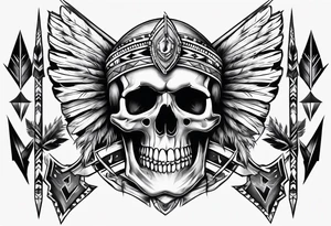 Native American Skeleton Arrow Burial tattoo idea