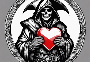 Reaper stabbing ace of hearts tattoo idea