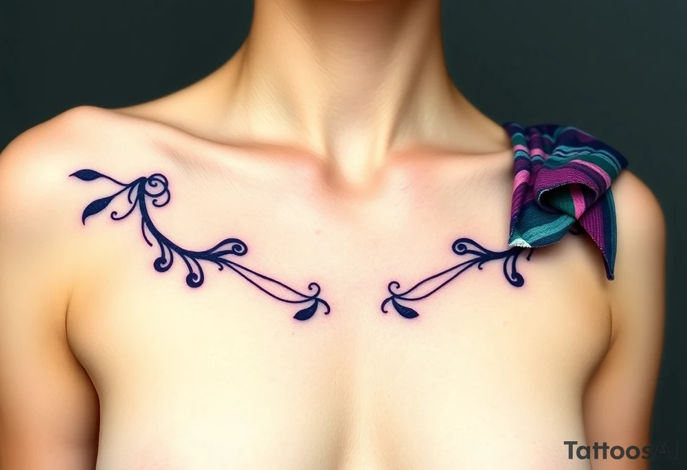 Chest 
Dark Purple with green pink blue and white highlights tartan fabric with skin around edges peeling and wrapping around side of shoulder tattoo idea