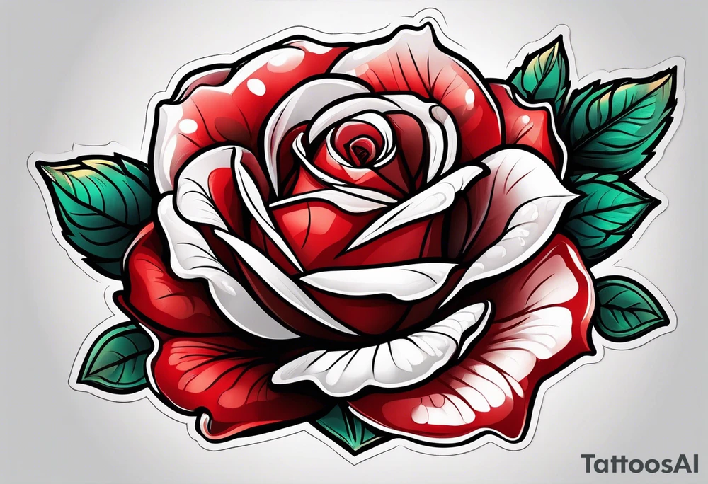 red rose blooming tattoo idea