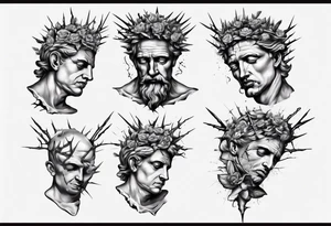 Bust of David with thorns tattoo idea