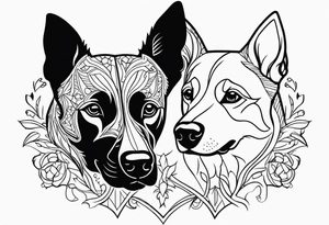 Belgian malinois, Scottish terrier, border collie, papillon tattoo idea