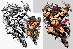 leaping barbarian tattoo idea